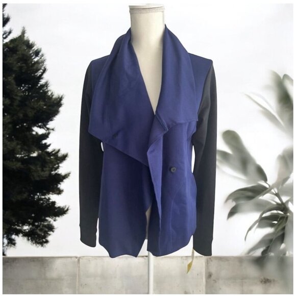 ALALA Navy Blue Black Drape Jacket Size Medium NEW NWT - Picture 1 of 9